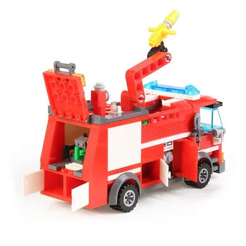 Mesto Ogenj Boju Tovornjak Avto Model Opeke DIY Ustvarjalca gradniki Kompleti Kit Številke Brinquedos Izobraževalne Igrače Za Otroke