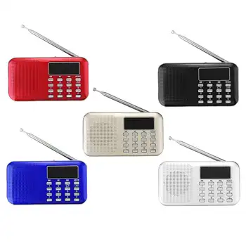 Mini Radio Slim FM AM Radio, Digitalni LCD Svetu Večerji Bas Zvočnik USB TF LED Luči Multi-Funkcijski Prenosni Radio FM