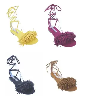 Moda za ženske sandale prečni trak tassel čevlji na prostem
