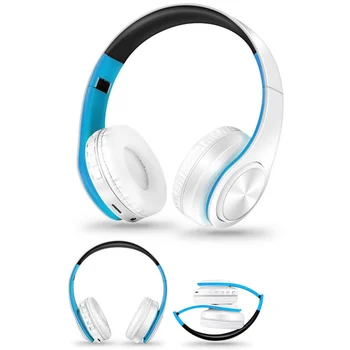 Moda Zložljive Stereo Audio (Stereo zvok Mp3 Slušalke Bluetooth Brezžične Slušalke Slušalke podpirajo SD kartice z Mic