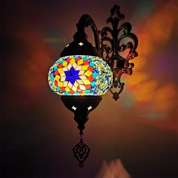 Najnovejši mediteranskem slogu Art Deco turški Mozaik Stenske Svetilke Obrtniški mozaik Stekla romantično stenske luči