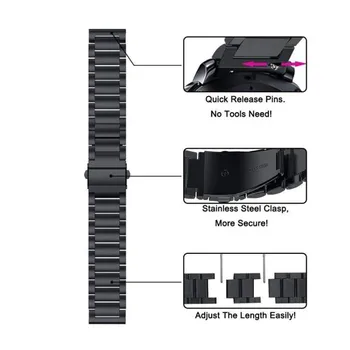 Nerjavno Jeklo Hitro Sprostitev Watch Band WristStrap Zamenjava za Huawei Watch GT2 46mm iz Nerjavečega Jekla Metal Watch Band