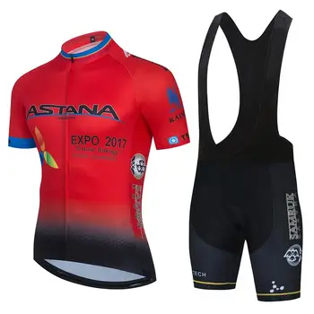 Novo 2021 črne Kolesarske ekipe Astana jersey 20 D kolesarske hlače Quick Dry Mens Kolesarska oblačila team pro KOLO Maillot Culotte