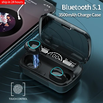 Novo 3500mAh TWS Brezžične Slušalke Bluetooth Slušalke Športne Čepkov HIFI Stereo Nepremočljiva Touch Kontrole LED Zaslon Slušalke