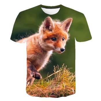 Novo leto 2020 Poletje moška T-shirt O-vratu, Kratka Sleeved Oblačila Živali Foxs 3D printed majica s kratkimi rokavi Moški T-shirt Otrok Velikost