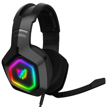 ONIKUMA K10 Head-Mounted Profesionalne Gaming Slušalke RGB Barvna Osvetlitev Mic PC Telefon PS4 XBOX Preklopite Igralec Žične Slušalke