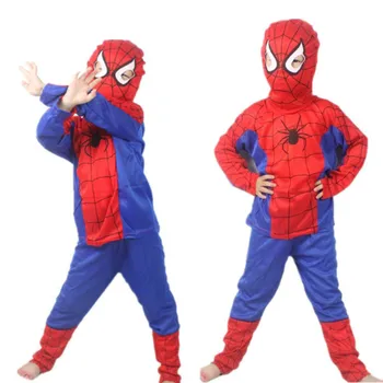 Otroci Rdeče Spiderman Cosplay Kostum Otrok Kompleti Oblačil Long Sleeve Zgornji Del+Hlače+Maska Bo Ustrezala Halloween Party Baby Toddler Sleepwear