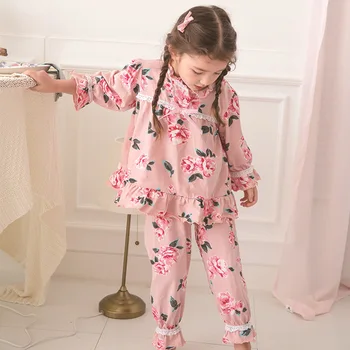 Otroci Sleepsuit Otroci Pižame Dekle Pižamo Nastavite Otrok Pletenega Bombaža Sleepwear Obleke Malčka Nighty Pyjama Fille PJS