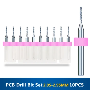 PCB Mini Drill Bit 2.05 mm-2.95 mm 10pcs/set Karbida Mikro Drill Bit Za Tiskanje Vezje Graviranje Drill Bit CNC Vrtalni Sveder