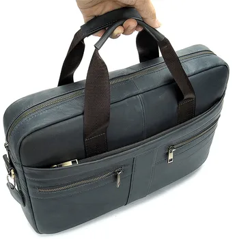 Poslovni pravega usnja A4 aktovko priložnostne naravno mehko prva plast cowhide torbici urad laptop torba rjava torba