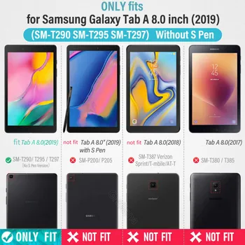 Primeru Pokrovček za Samsung Galaxy Tab A 8.0 2019 SM-T290 T295 T297 Šok Dokaz za celotno telo, Otroci Otrok Varen, nestrupen Tablet Funda
