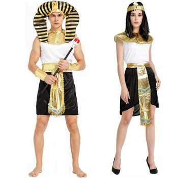 Purim Karneval Egipt Kostum Faraon Kleopatra Cosplay Kostume Ženske Moški Fazi Pari Kostumi