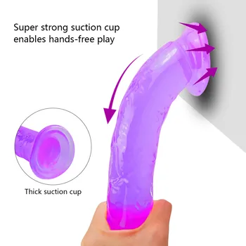 Realističen Dildo Igrače za Odrasle Mehkega Jelly Vibrator za Ženske Bullet Vibrator Analni Čep Dick Sesalni Strapon Sex Igrače za Ženske