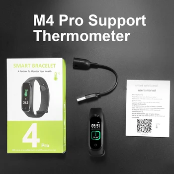 Reloj Temperatura ročno uro M4pro Smart Band Šport Bluetooth Zapestnica Nepremočljiva Krvni Tlak Monitor Watch fit Moški Ženske