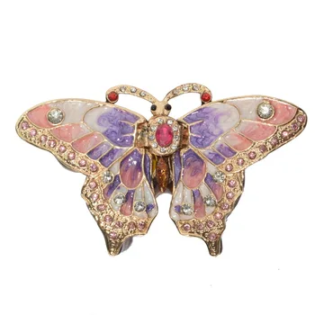 Roza metulj dekoracijo oblikovana darila box kovinski nakit polje edinstvenega vintage trinket pot nakit zaslon škatla za shranjevanje spominkov