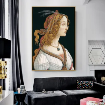 Sandro Botticelli Stare Slavni Mojster Umetnik Mlada Ženska Platno Slikarstvo Plakat in Tiskanja za Dnevna Soba Stenski Dekor Wall Art