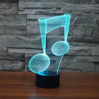 [Sedem Neon]Mudic Glasbeno notacijo Akril 7Colors Namizno Svetilko 3D Lučka Novost Led Nočna Lučka Millennium Falcon Svetlobe