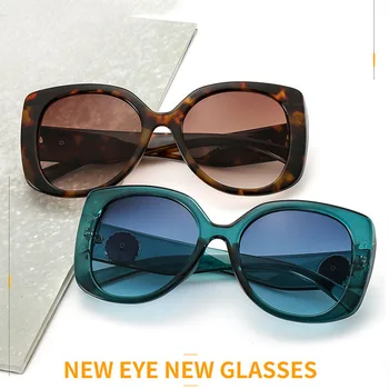 SHAUNA Prevelik Ženske Kristalno sončna Očala Moda Krog Gradient Odtenki UV400
