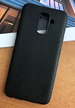 Silikonski primeru pod kožo za Samsung Galaxy A6 Plus 2018 a605g Črna
