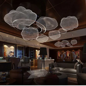 Sodobna Plavajoče v Oblaku Lučka Hotelski Restavraciji Obesek Luči za Office Bar Lighting Design Art Začasno Svetlobe LED Svetilka