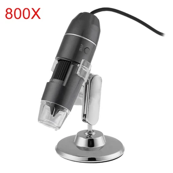 Strokovno USB Digitalni Mikroskop 1000X 800X 8 LED 2MP Elektronski Mikroskop Endoskop Zoom Fotoaparat Lupo+ Dvignite Stojalo