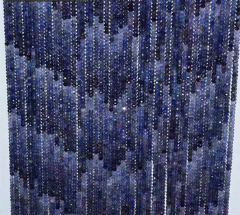 Svoboden kroglice gradient barva modra iolite okroglih gladko, 2*3,5 mm 14inch narave za izdelavo nakit ogrlica, 14inch FPPJ debelo