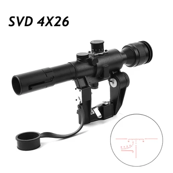 Taktično SVD 4X26 Optika Riflescope Dragunov Rdeče Osvetljena Ostrostrelec Puška Področje uporabe Serije AK Puška možnosti Za Lov na Prostem
