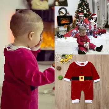 UK Božič Novorojenčka Otroci Baby Dekle, Fant, Dolg Rokav Romper Jumpsuit Božič Obleke