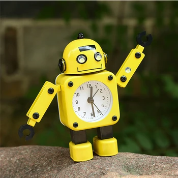 Ustvarjalne Otroke, Risanka Robot Alarm Ure Študenta Osebnih Izklop Kovine, Zaradi Česar Tabela Alarm Ure Otrok Božično Darilo
