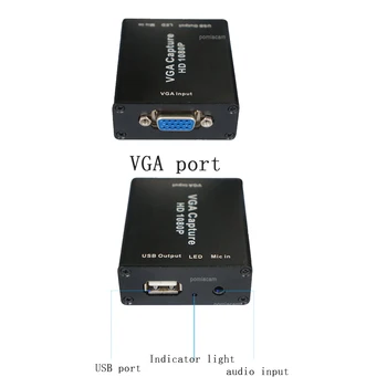 VGA USB adapter pretvornik z avdio in video capture card 1080p Pogon-brez visokih-difinition sliko quarity