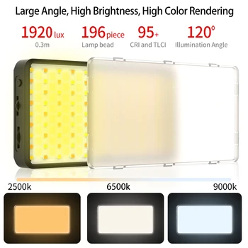 VIJIM VL196 2500K-9000K Full Color RGB Led Video Luč 3000mAh Zatemniti Fill Light Z Difuzor Studio Luč za Telefon DSLR
