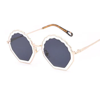 Vintage Odtenki Ženska Sončna Očala Luksuzne Blagovne Znamke Oblikovalec Velikimi Očali Nezakonitih Cvet Okvir Okrogla Sončna Očala Gradient