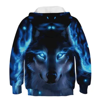 Wolf 3D tiskanje hoodie, tiger 3D tiskanje fant hoodie, fantje in dekleta ulica sweatshirts