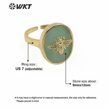 WT-R353 Trgovina trendy novo obliko naravnega nevesta obroč za ženske modni zlato ploščo nastavitev naravnega kamna čar obroč v prilagajanje