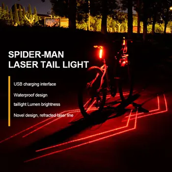 X-TIGER Izposoja Zadnje Luči Laser Varnost Opozorilo MTB Kolo Svetlobe USB Polnilne IPX5 Nepremočljiva Sedežna Kolesarska Svetilka