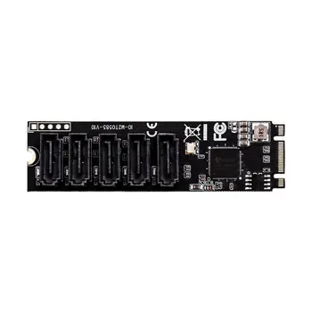 XT-XINTE B & M Ključ Pretvornik M. 2 (PCIe 3.0) do 5 Vrat SATA III SSD 6 g Adapter z SATAIII Kabel 7pin SATA JMB585