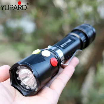 YUPARD Q5 LED Železniške Opozorilne Luči svetilka Rdeča Rumena Zelena Bela 7 Način 18650 polnilna USB polnjenje Mobilnih Moči banke