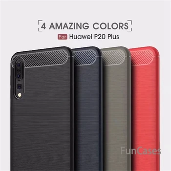 Za Huawei P20 P20 plus P20 lite primeru Luksuznih Silikonski Mehko TPU Poslovnih Ogljikovih Vlaken telefon primerih Za P20 pro P 20 P20Lite Pokrov