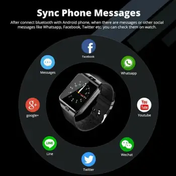Zaslon Smart Watch Dz09 S Kamero, Bluetooth Ročno Uro Kartice Sim Smartwatch Za Ios Android Telefonov Podpira Več Jezikov