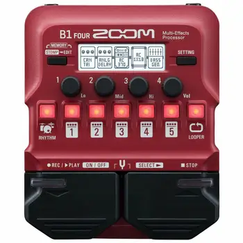 Zoom B1 štiri bas kitara multi efekt procesorje, kitara eno učinek naprave, preamplifier, Kitara Učinek Pedal
