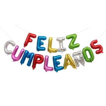 Španski Happy Birthday Folija Baloni španski Pismo jezik Feliz Stranka, Okrasni Material Baby otroci zraka Oblački