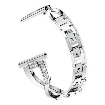 Ženske iz Nerjavečega Jekla Pasu Trak za Samsung Galaxy Watch 3 Band 41mm 45 mm Aktivna 2 1 40 mm 44 mm Diamantna Zapestnica